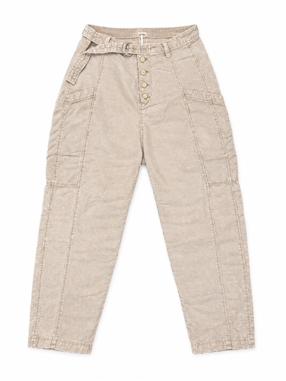 Free People Desert Daze Baggy Harem Pants Light Pink Rose Linen Size 2